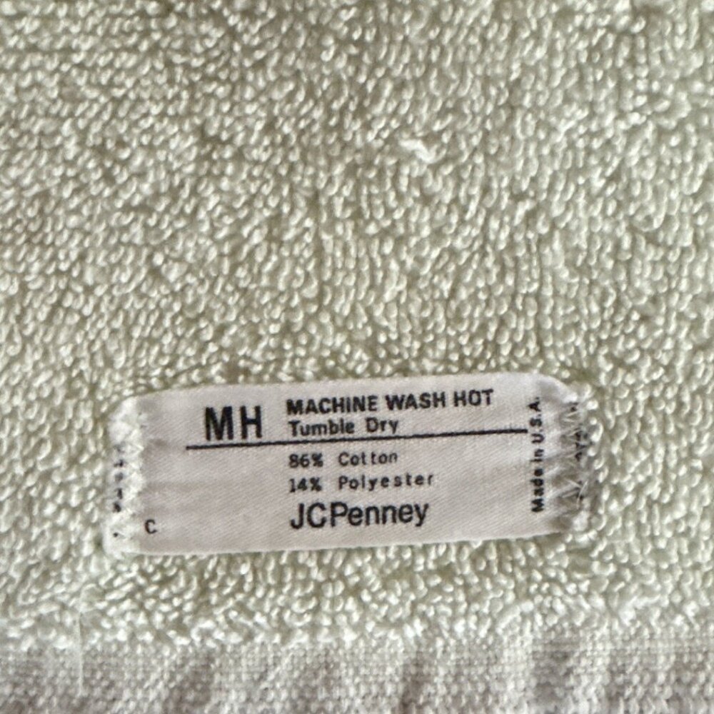 Vintage Cannon Monticello/JC Penney Towels (Pair) Lime Green USA - Picture 4 of 8